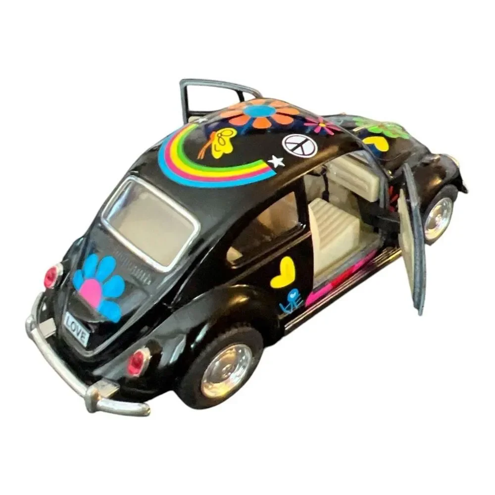 1967 Volkswagen Classical Beetle 1/32 Scale Black Happy Flower Doors Open
